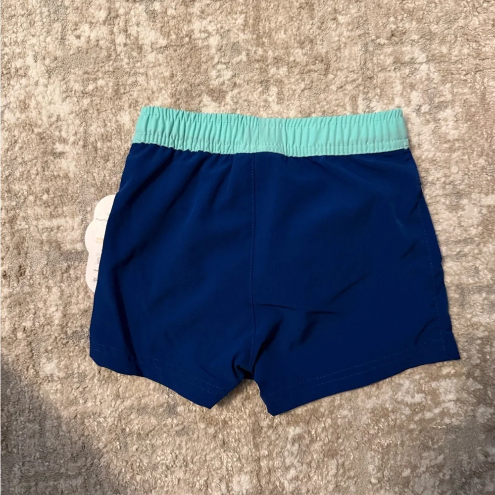 Wonder Nation Blue Swim Trunks with Mint Waistband size 2T-NWT